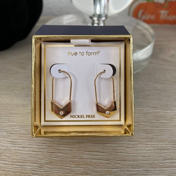 True To Form Gold Earrings - Picture 1 of 8